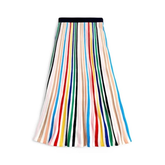 J. Crew Rainbow Stripe Pull-On Flare Skirt - Picture 3 of 8